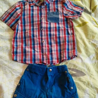 Chemisette Orchestra 4 ans et short bleu Terre de marins 3 ans 